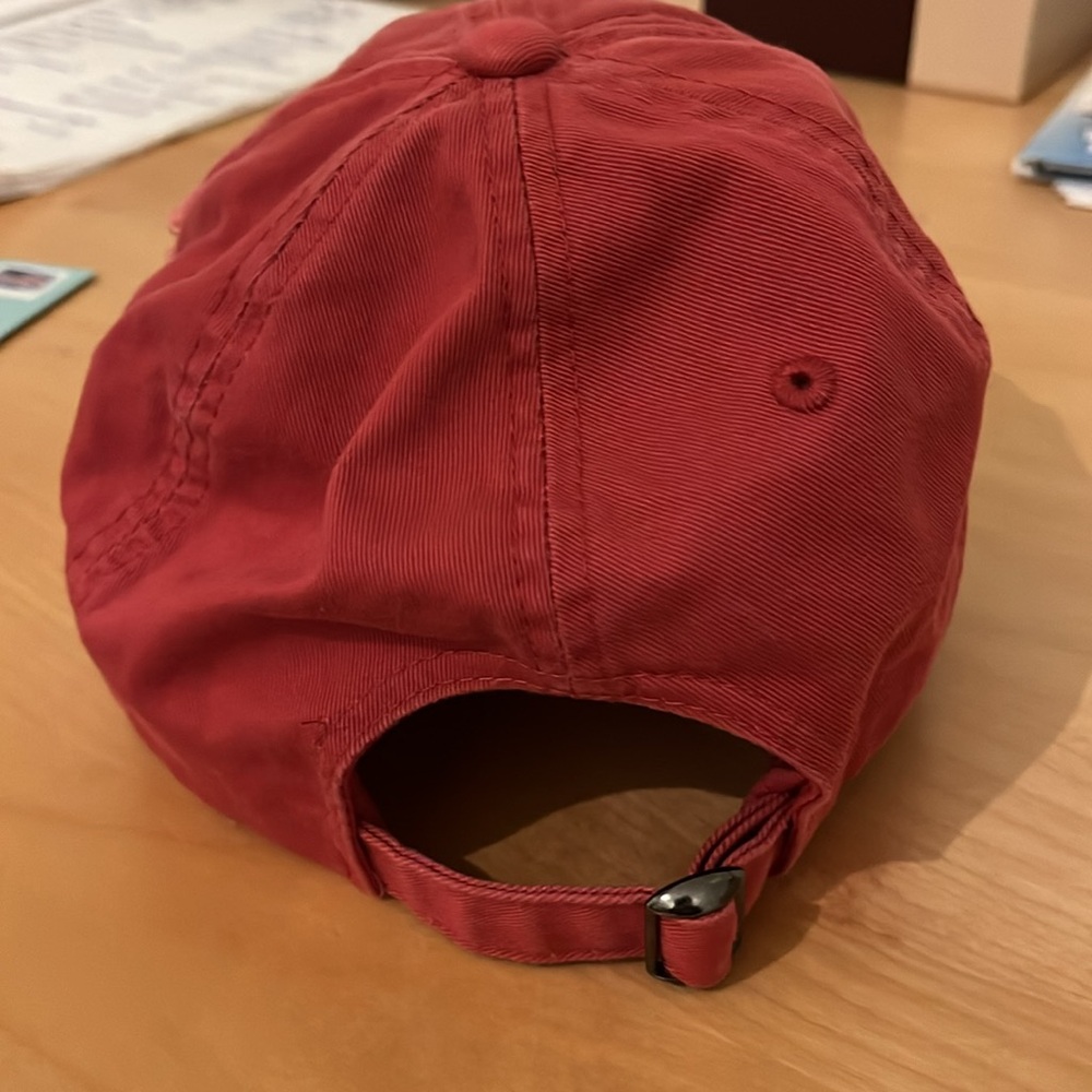 Distressed adjustable red baseball cap (district) NWOT - Picture 2 of 4